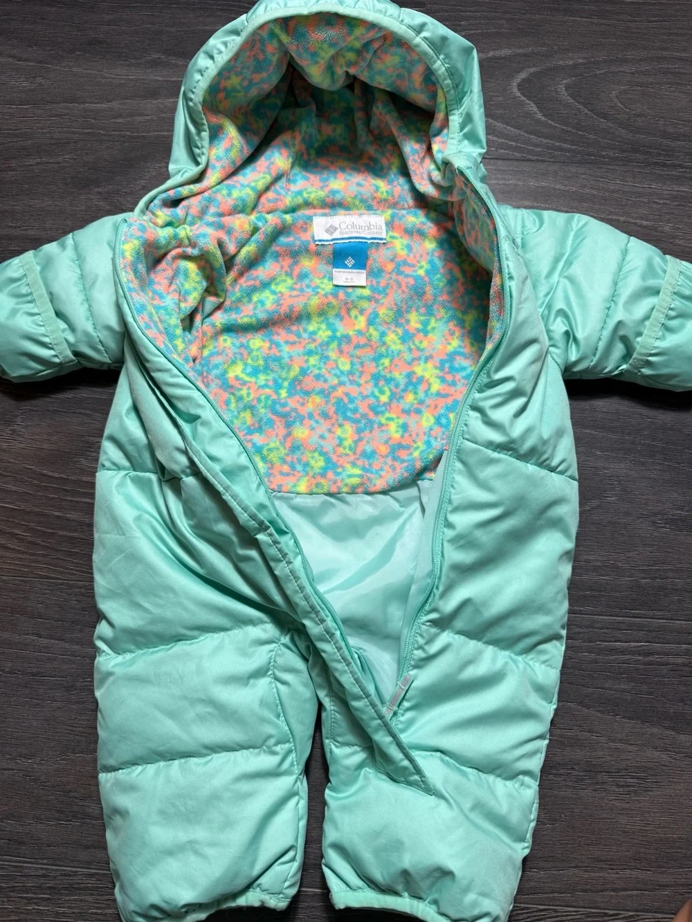 Columbia Mint Green Infant Insulated One-Piece Snowsuit